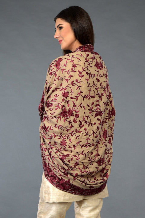 MAROON MIST PASHMINA SHAWL