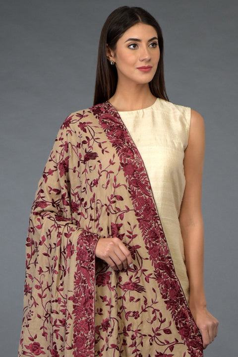 MAROON MIST PASHMINA SHAWL