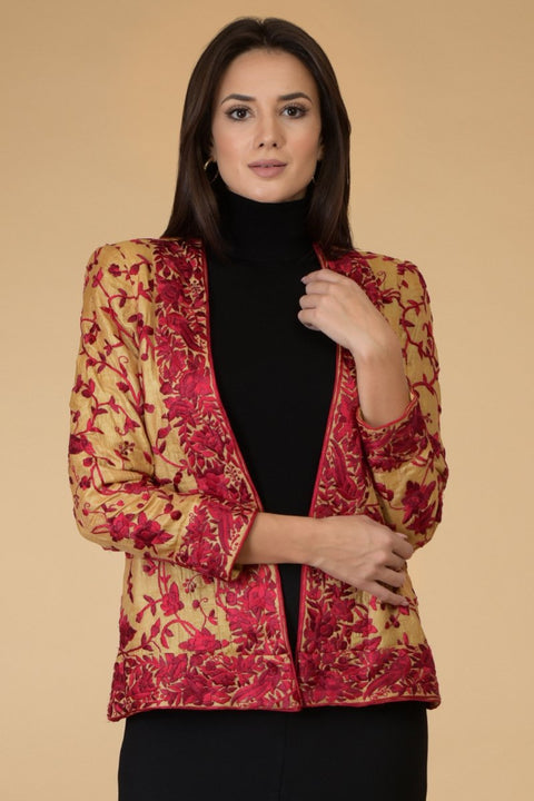 MAROON HERITAGE SHRUG JACKET