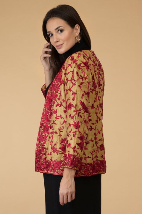 MAROON HERITAGE SHRUG JACKET