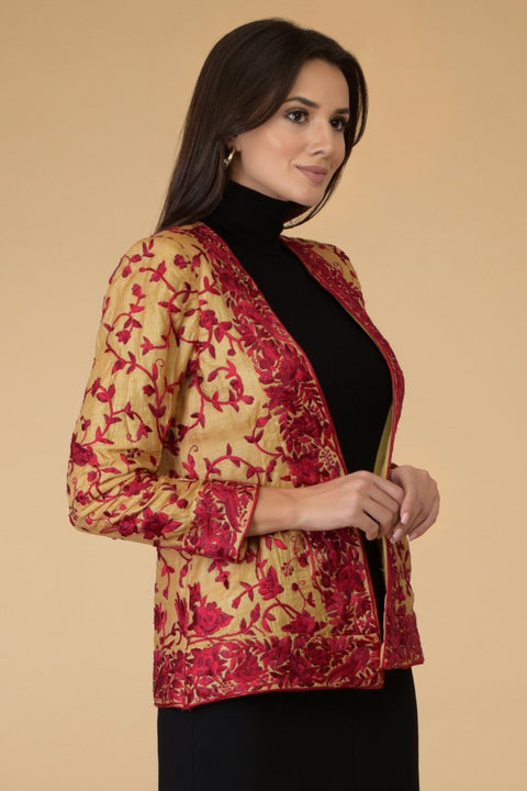 MAROON HERITAGE SHRUG JACKET