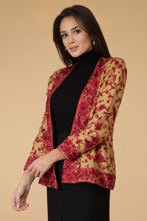 MAROON HERITAGE SHRUG JACKET