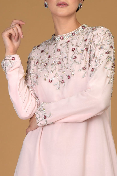 ELYSIAN GLOW CRYSTAL EMBROIDERED DRESS