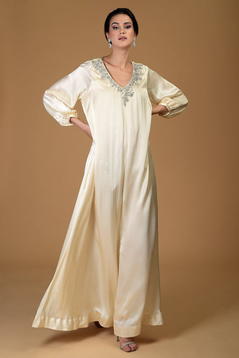 MOONSTONE V-NECK CRYSTAL DRESS