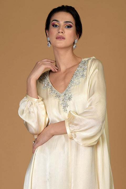 MOONSTONE V-NECK CRYSTAL DRESS