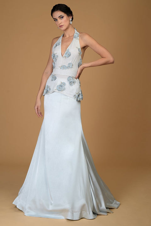 BLUE TWILIGHT CRYSTAL BRIDAL GOWN