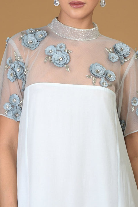 BLUE TWILIGHT EMBROIDERED DRESS