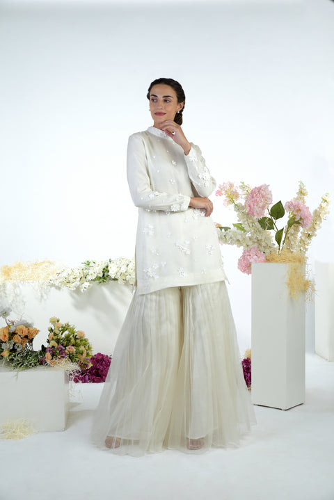 Ashen White Tunic Set