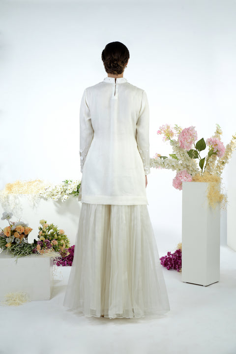Ashen White Tunic Set
