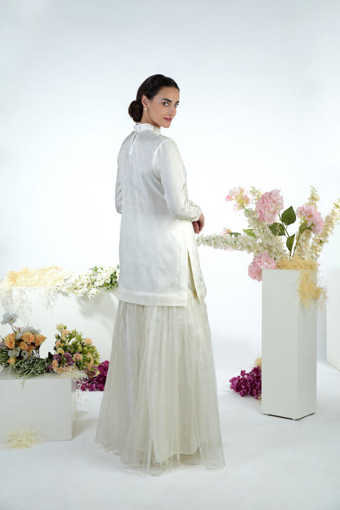 Ashen White Tunic Set