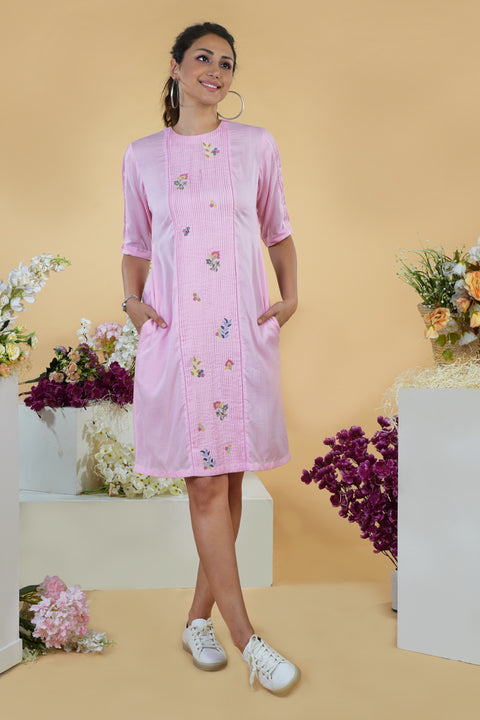 Emma Thread Embroidered Shift Dress