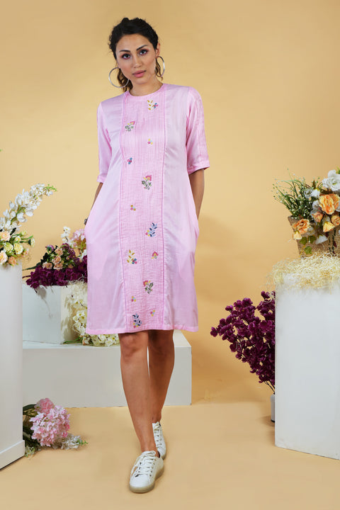 Emma Thread Embroidered Shift Dress