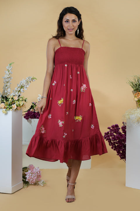 Elizabeth Embroidered Strap Dress