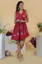 Spice Cherry Asymmetric Dress