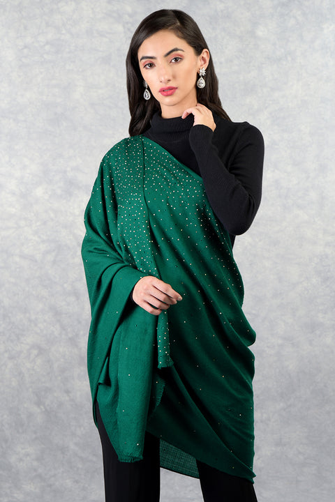Ira Emerald Twinkle Swarovski Pure Cashmere Stole