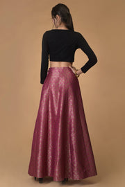 DEEP FUCHSIA SILK BROCADE SILK SET