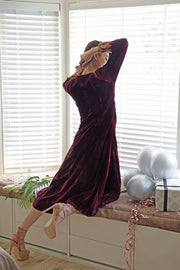 Rose Maroon Gold Kashmiri Tilla Embroidered Dress