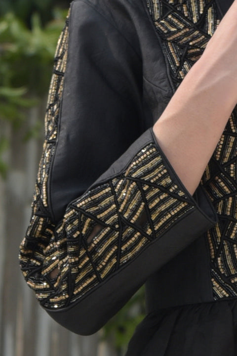 BLACK- GOLD METALLIC JACKET