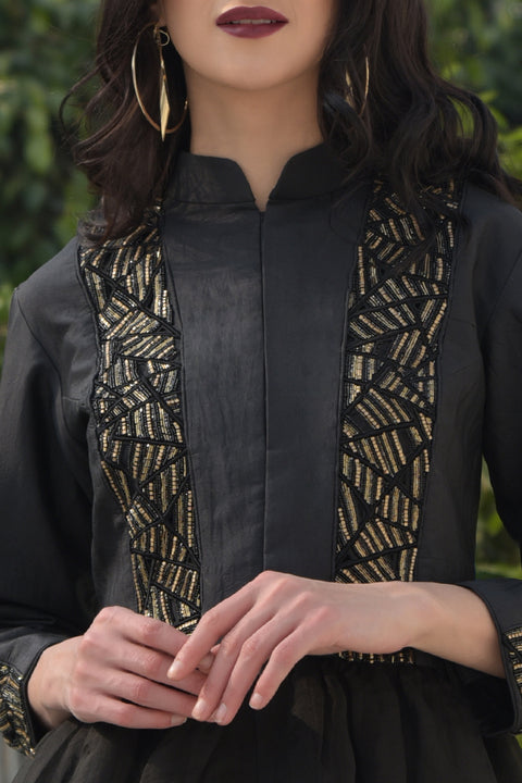 BLACK- GOLD METALLIC JACKET