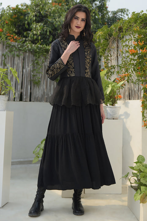 BLACK- GOLD METALLIC JACKET