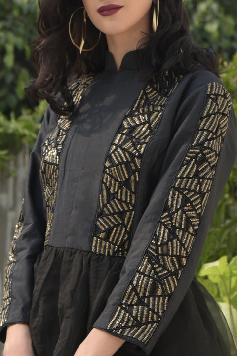 BLACK- GOLD METALLIC JACKET