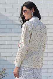 SNOWBERRY SEQUINED IVORY JACKET