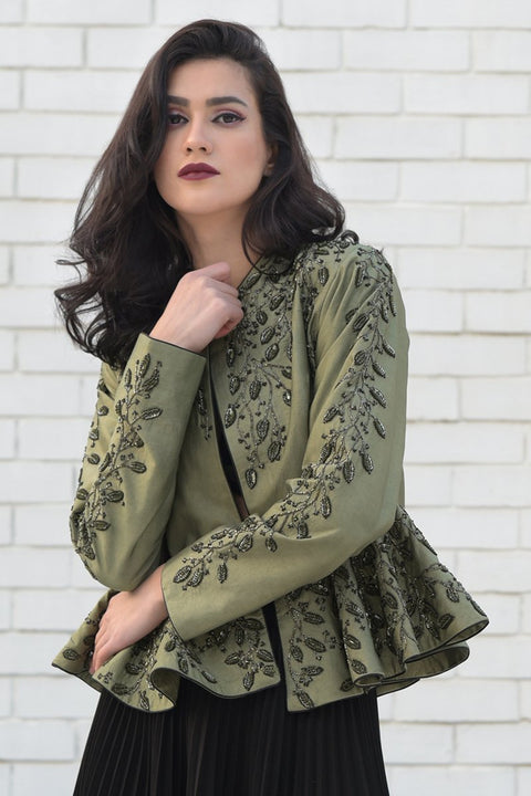 AEGLE STRUCTURED PEPLUM JACKET